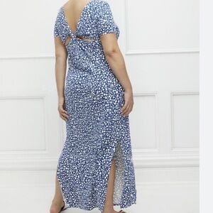 Nwt Eloquii Elements plus size back detail maxi dress blue
